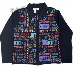 Vintage 90’s Coldwater Creek 100% Cotton Christmas Joy Sweater Size SML